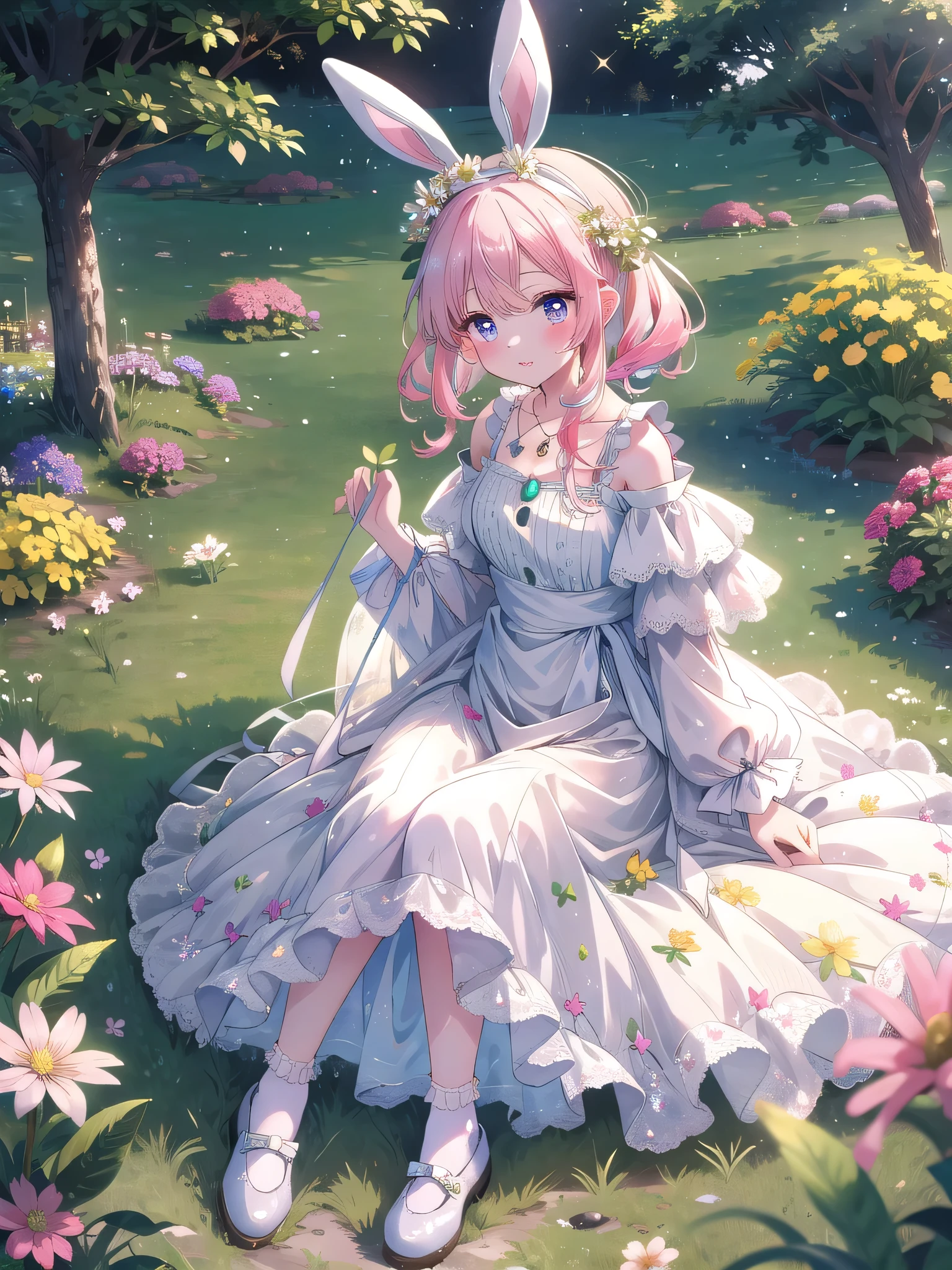 (((Masterpiece))), (((Highest quality))), ((Ultra-detailed)), ((Super fine illustration)), ((Ultra-fine painting)), (16K highest quality wallpaper:1.4), (Chibi:2.0), (Full body:1.4), (Highly detailed and delicate illustration style:1.8), Detailed skin texture, Detailed cloth texture, Detailed rose flower texture, Extreme detailed description, (T-masterpiece), (Highly detailed face:1.4), Original, RAW photo, Professional, Intricate details, Super details, Direct light:1.6, (Perfect ???????:1.4), (Highly detailed hands:1.2), (Highly detailed fingers:1.2), (Highly detailed fingertips:1.2), (27-years-old), Real, (Solo:1.6), ((A very beautiful and attractive fox fashion model:1.4))
BRAKE
(Beautiful and adorable fox ears:1.6), (Highly detailed and delicate fox ears:1.4), (Beautiful and well-shaped big breasts:1.2), (Beautiful and well-shaped buttocks), (Beautiful and shiny golden brown hair:1.6), (Highly detailed and delicate golden brown hair:1.4), (Beautiful clear blue eyes that shine with great detail:1.6), (Highly detailed and delicate blue eyes:1.2), (Highly detailed face:1.4), (Smile:1.4), (Looking at viewer:1.4), (Standing:1.4), (Celebration:1.4)
BRAKE
((A beautiful and gorgeous princess dress that is detailed and delicate to be worn at celebratory occasions:1.4))
BRAKE
((Holding in both hands a large bouquet of highly detailed and delicate ((white and pink roses)):1.3))
BRAKE
(Just after noon:1.4), (Celebration:1.4), ((Highly detailed and delicate white rose flower and pink rose flower garden background:1.4)), (Highly detailed and delicate royal palace courtyard background in just after noon in spring:1.4) BRAKE 