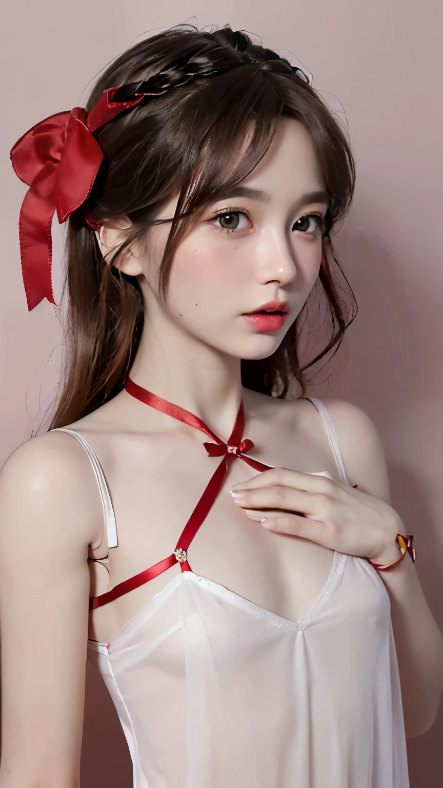 ((A baby-faced beautiful girl is inside a big gift box:1.3、tie the chest with a red ribbon:1.5、Red ribbon bondage:1.5、Donate your body:1.4)), (look at me with a sexy expression)、((Slender body line、Perfect body、Completely naked:1.5))、(Detailed eyes and face:1.3、Professional photography techniques), (Highest quality、Highest quality、Masterpiece、Ultra high definition)、(Detailed hands:1.2, Beautiful hands of a girl:1.3)