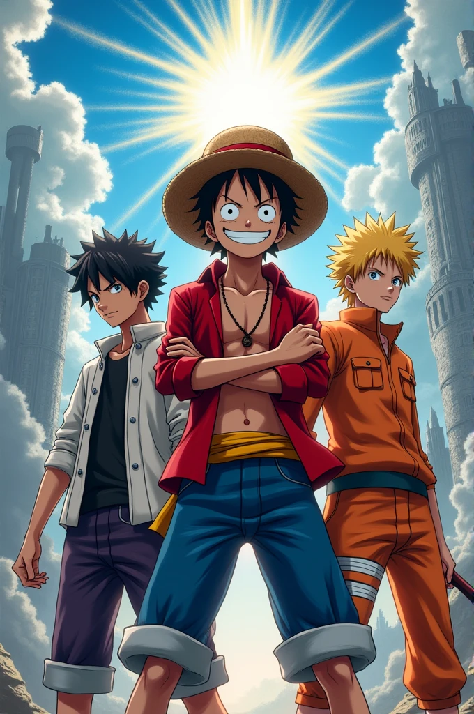 Create an image of Luffy ace and sabo