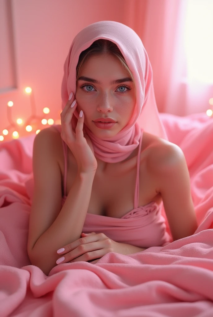 (Ultra Real), (Illustration), (High Resolution), (8K), (Very Detailed), (Best Illustration), (Beautiful Detailed Eyes), Brazilian girl wearing hoodie open white, 22 years old, showing pink strapless T-shirt, (big breasts:0.5)
