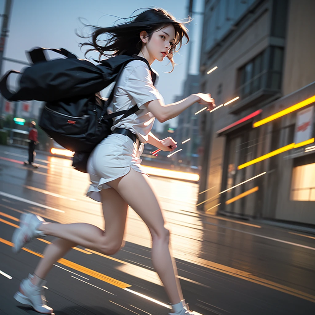Girl running away、Looks Back、Impatient、Teary-eyed