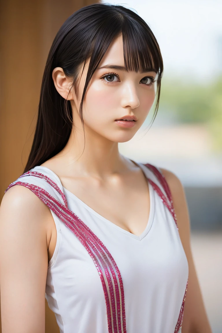 (8k, RAW Photos,Highest quality, High resolution:1.1), (Ultra-realistic:1.4),(Realistic, Realistic:1.3),The beauty of Japan、Rhythmic gymnastics club、Rhythmic Gymnastics Uniform、((Upper Body:1.3))