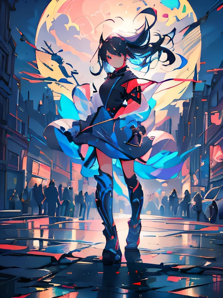 




(masterpiece, best quality, beauty, best ratio, best shadows,best Illustration, wallpaper size,1080×2400 pixels,detailed face,1 girl, manga theme, detailed costume) 
uhd,illusion,fantasy,abstract colour,
korean idol beauty female, posture fully visible, windblown astertic blue hair, shining red eyes, a archer goddes in standing archery pose from an moon space civilization who wears body suit embordired powerfull clothing.  hands holding beautifully carved  laser bows and arrows to shoot the enemy..  Background is midnight futuristic full moon.  use the RenderMan renderer.digital art.High definition,high contrast,high color saturation, 128k,cinematic lighting, intricate, cinematic advertising photograph, cinema lens,high res