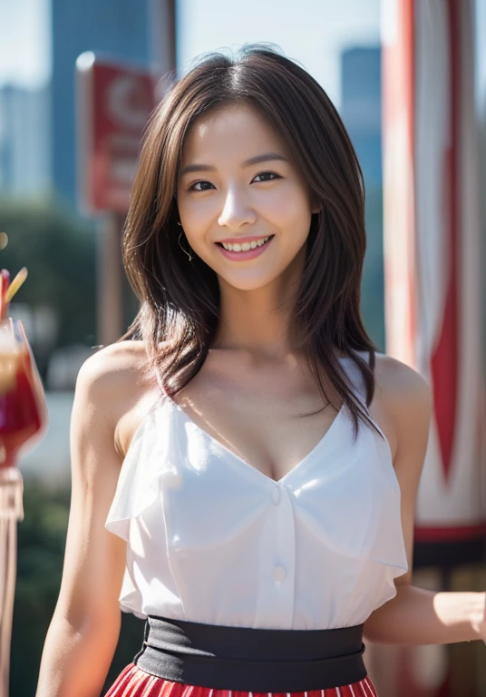 instagram photo, closeup face photo of 23 y.o Chloe in kebaya, cleavage, pale skin, (smile:0.4), hard shadows, white shirt
