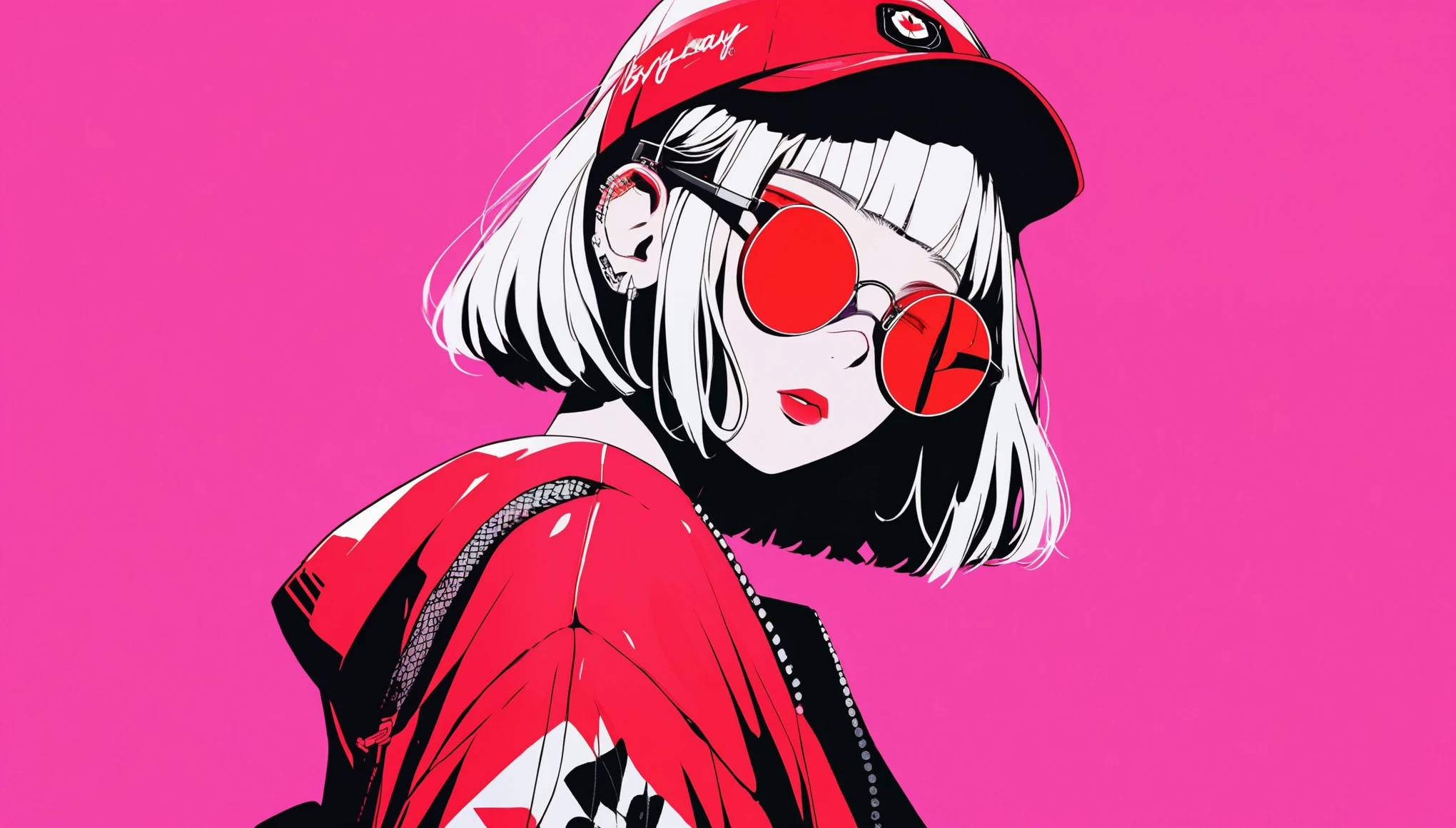 A close up of a person wearing a hat and a red shirt - SeaArt AI