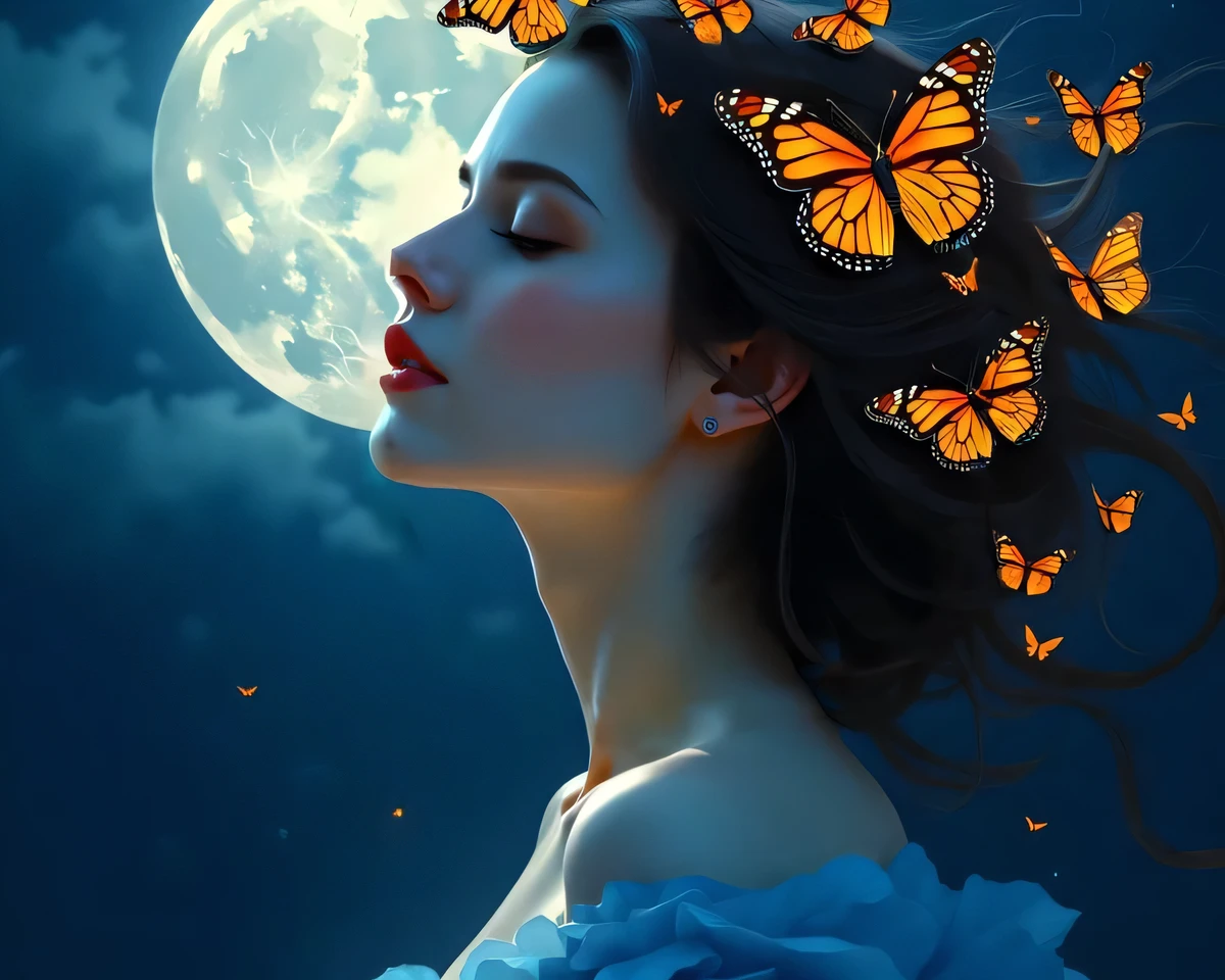 A butterfly attracted by the sweet scent of your hair