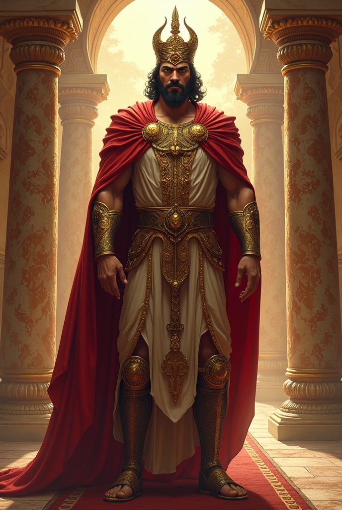 Sumerian ancient man from Mesopotamia, full length for a short story