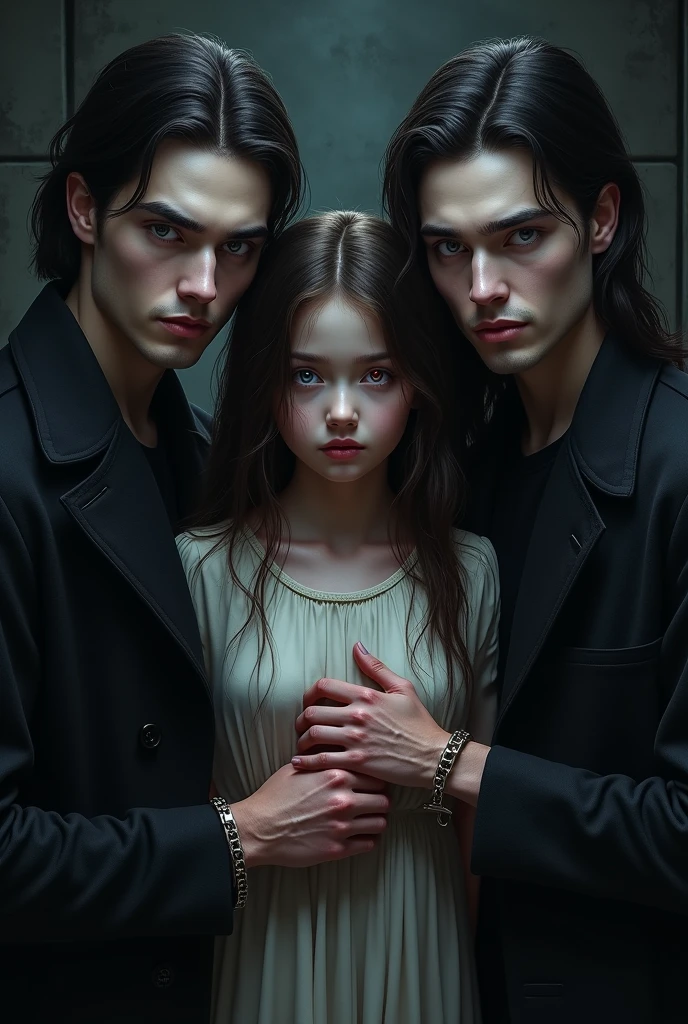 Two boys who kidnapped a beautiful girl with long blond hair and tied her up.