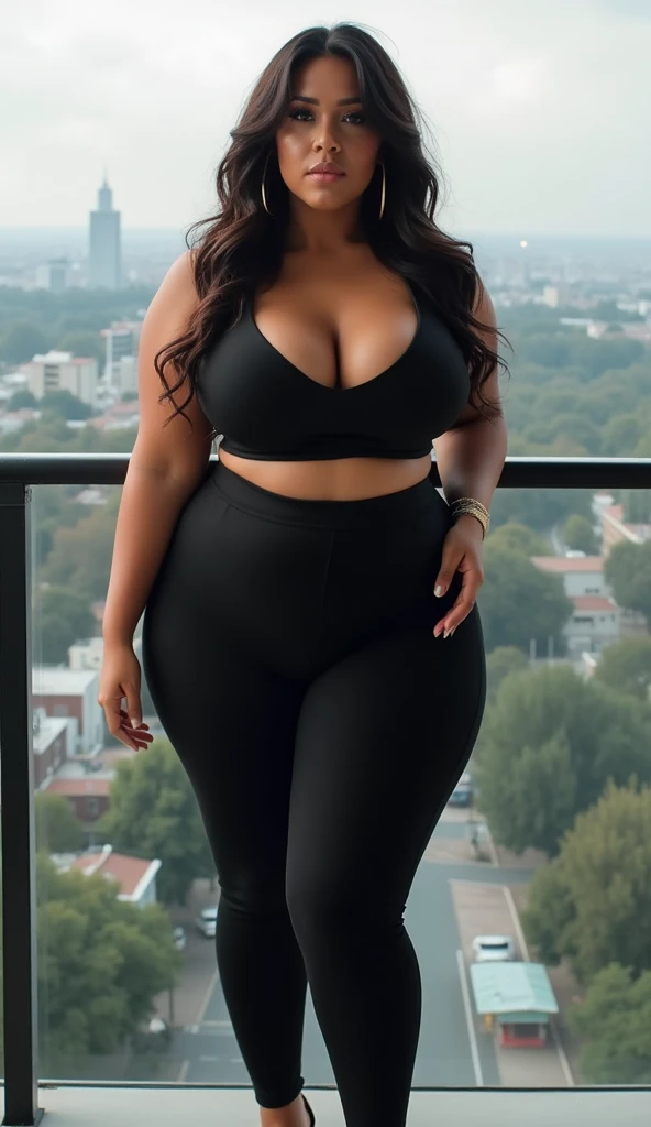 Plus size, ananya Pandey, in Manison, sitting on a chair, curvy, voluptuous body, loose cleavage, earings, necklace, topless, bodyfit leggings, dark, mysterious