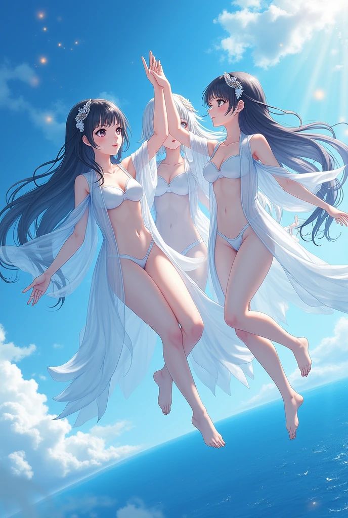 Dos mujeres en bikini vuelan por el aire, Artgerm y Genzoman, Artgerm y Lois van Baarle, Estilo Ivan Talavera y Artgerm, ! dream artgerm, Artgerm y Rossdrew, Artgerm y Atey Ghailan, Ross Tran e Ilya Kuvshinov, Estilo de Artgerm