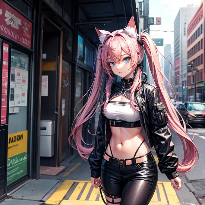 Long-haired cat-eared anime girl in the city, digital cyberpunk anime art, cyberpunk anime girl mech, female cyberpunk anime girl, cyberpunk anime girl, Anime Cyberpunk Art, cute girl, Digital Cyberpunk - Anime Art, cyberpunk anime art, Oppei Cyberpunk, anime style 4k, perfect android girl, 赛博朋克beautiful girl, beautiful girl