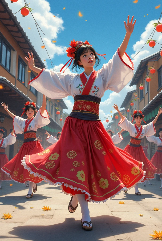 (Blue skies,Green grass,Fresh air,a joyful atmosphere) on the garden, (Happy kids,Naughty kids,Energetic youth) Set the stage for their performances on the occasion of traditional Chinese festivals "San Yue San" (March 3). Kids are (enthusiastically,exuberant) Decorate the stage (Colorful flags,Bright lights,Vibrant flowers) Create a festive and lively atmosphere. They wear traditional Chinese costumes and theirs (Innocent,cheerfulness) The face is (Radiant,Full of excitement). Stage by (wood planks,floral decorations,Bamboo structure) And decorated with (ribbons,Sparkling ornaments,Delicate drapery) adding a touch of elegance. The surrounding gardens are filling (Cherry blossom trees in full bloom,Lush greenery,Fragrant roses) Provide a beautiful backdrop for the stage. The (golden rays of sunlight,Warm light) Gently illuminate the scene, casting long shadows,Create a sense of magic. Children are eagerly rehearsing their performances, (Singing,Dancing,playing instrument) with (enthusiasm,tips) and (joy,enthusiasm). Their families and friends gather, Look at them (Pride,admiration) and (applaud,cheer) Their talent and effort. The air is filled with laughter, music, And the happy sounds of children, Bring a (blissful,Wonder) to the surroundings. As the sun sets, Colorful lights illuminate the stage, Turn your garden into a vibrant wonderland. This scene captures the essence of the festival, Exhibited (Innocence,creativity) and (vibrancy,blissful) A joyous atmosphere of children's performances and celebrations. with the (Best quality,4K,8K,A high resolution,Masterpiece:1.2) stabled diffusion, The image will come to life (Ultra-detailed,Realistic,Photorealistic:1.37) Details, (Vivid colors,Sharp focus), and (professional,Bokeh) Lighting effects, Produce stunning beauty and captivating works of art.