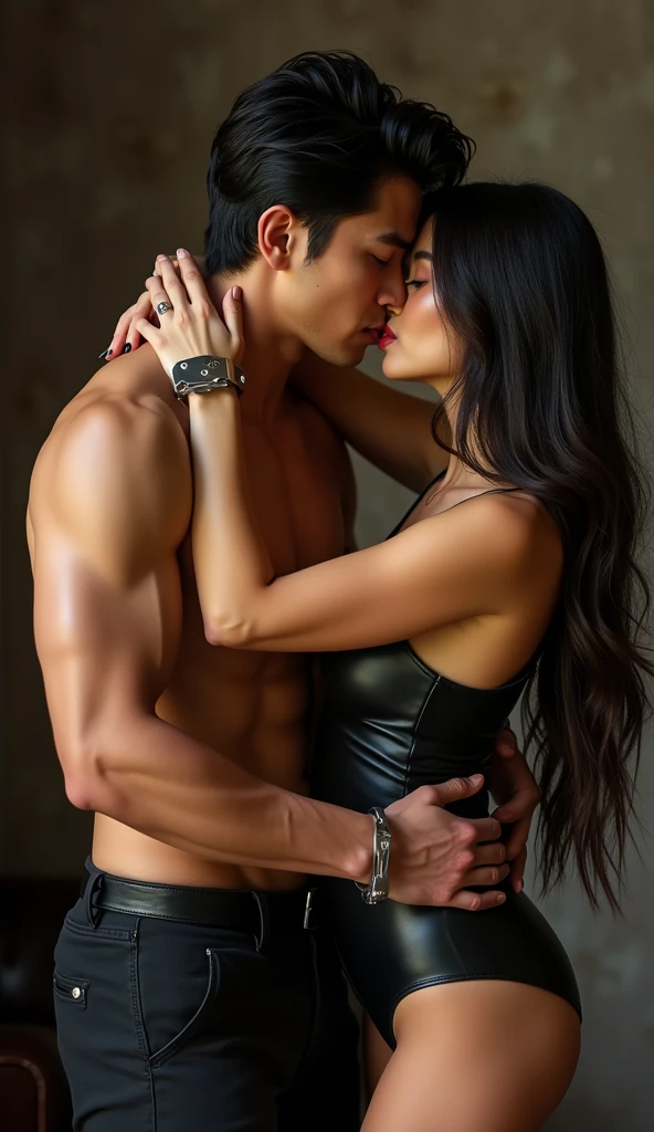 short detailed hair, photorealistic perfect body, Muscular, Handsome boy, Asian male, Muscular, Shirtless ，High detail, Lean and muscular, Detailed body, muscle men ，Man, Handsome anime pose, Muscular body，Wear slippers，An award-winning original photo, imagine A wild muscular man, (40 years old daddy:1.1), 1boy, Solo, wearing pink bunny costume, pajamas, hood, long sleeves, socks, (big shoulders), musculature, stubbles, Short beard, (Detailed face:1.3), (beautiful eyes:1.3), big smile, wearing glasses, Dynamic Angle, volumetric lighting, (Best quality, A high resolution, Photorealistic), Cinematic lighting, Masterpiece, RAW photo, Intricate details, hdr, depth of field, sitting on a bed, viewer looking, night time
