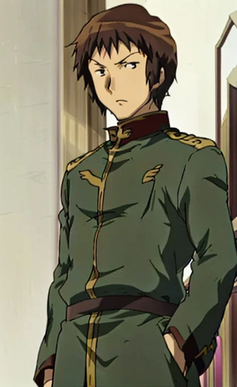 zeon officer　uniform　kyon　Bust Shot　Look at the audience