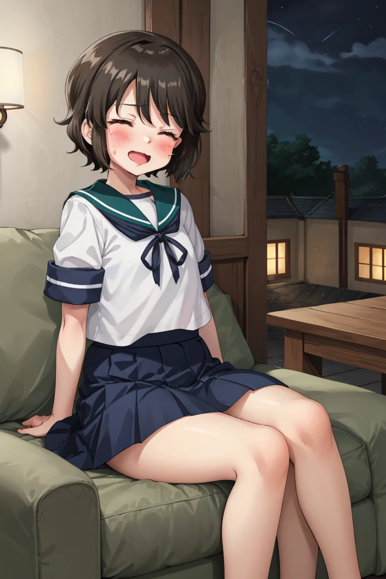 Portrait, official art, best masterpiece, best quality, best resolution, 8K, best detailed, perfect anatomy
BREAK
1small girl, miyukiKC, short hair, dark brown hair, skirt, school uniform, pleated skirt, serafuku, blue skirt, blue sailor collar, (small breasts, child_like build, short stature:1.2)
BREAK
score_9, score_8_up, score_7_up, score_6_up, source_anime, (nsfw, 1small girl, reverse upright straddle, legs together, hetero:1.2), sex from behind, (1boy, trembling:1.5)
BREAK
(blush:1.2), (half closed your eyes), (open your mouth, female orgasm)
BREAK
luxurious mansion, living room, (night, midnight, darkness:1.3), very fine and detailed 16KCG wallpapers