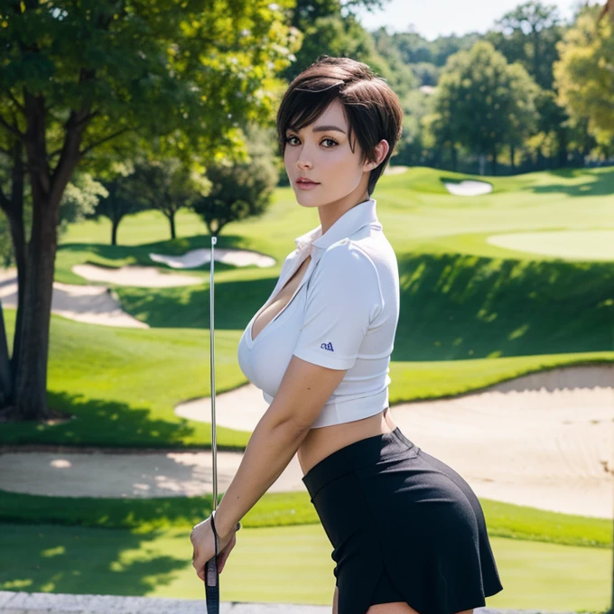 A woman standing naked、Show me your tits、Show off your breasts、A Cup Bust、Small buttocks、A dark-haired、Shortcut Hair、Very short cut、Mowed cuts、