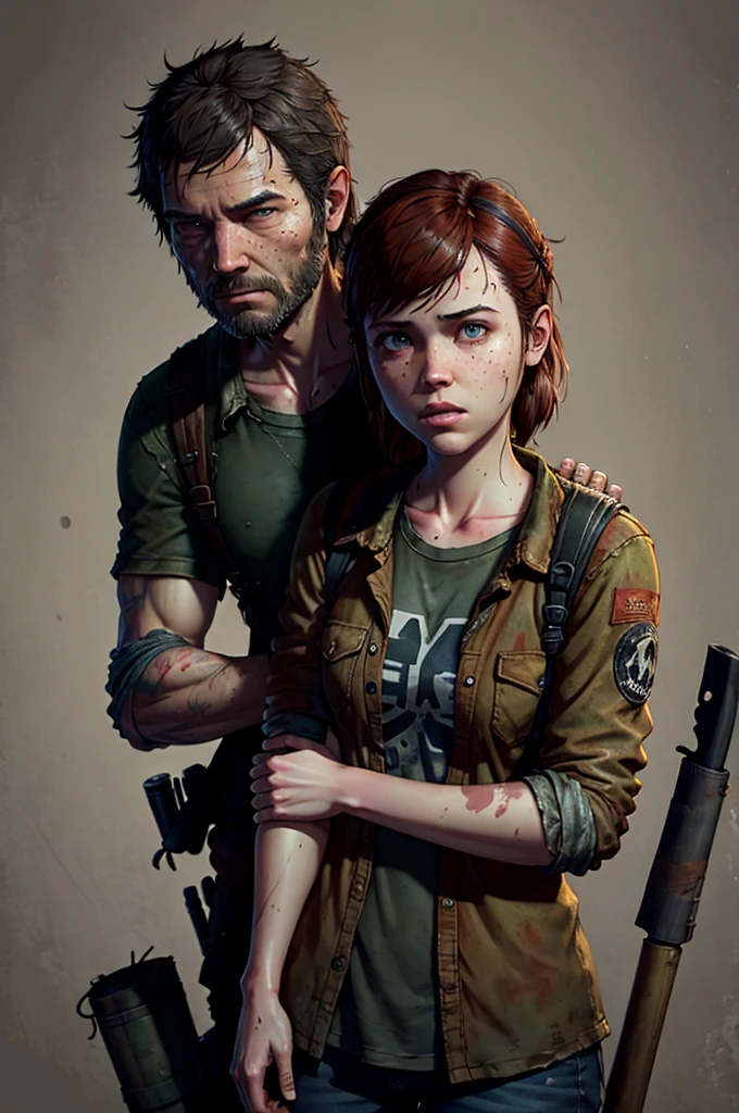Make Elie from The Last of Us look cute Cuter Make her realistic More realistic More realistic Now I want to see her tattoo Not that one, I want to see the original tattoo that is in the game Leave it next to Joe Make a snap Elie is covered in blood