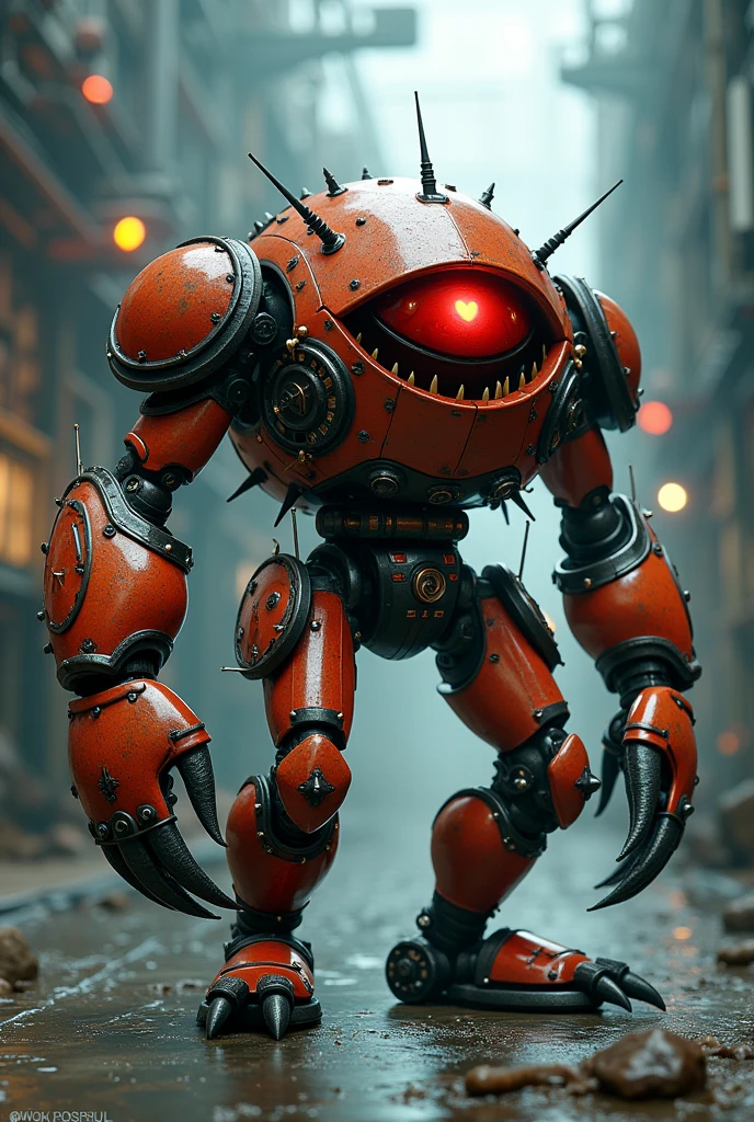 Muscular crab holding a shotgun