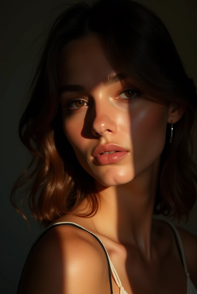 Photorealistic woman, detailed short messy black hair, ((mid shot)), Detailed skin, detailed body, muscular, solo, wearing open Japanese ((Kimono)), huge breasts, thick thighs, wide hips, muscular arms, large bulging veins on body, veins, muscle vein, split abs, thick thighs, blue eyes, Natural Skin Texture, skin detail, shiny skin, shiny glossy skin, WET skin, wet body, glossy skin, oily skin, Mediterranean tan, high contrast, realistic skin, skin pores, intricate detail, high contrast, realistic skin, skin pores, intricate detail, raw photo, mature female, glossy lips, luscious lips, pretty nose, lifelike rendering, immersive atmosphere, chiaroscuro, moody lighting, perfect female body, at an expensive home in ((South of France))