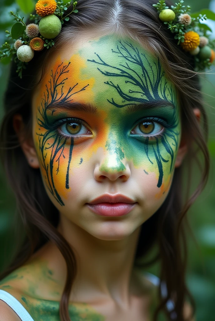 (Imagine:1.3), (full-body shot:1.5), (Wide_shooting:1.4),(full_shooting:1.4),(Alexi Bricklot (Aleksi Briclot) style:1.3),Character concept design,In this surreal horror picture,(Facial parasites:1.2),(Facial disfigurement:1.1),(A little girl appears to be infested by a strange plant and fungal virus:1.1),(Her facial features are distorted and abstracted:1.2),It's like experiencing an unknown force of nature, BREAK her Eye opened to flaming flowers,Flowers grow wildly,(Cover the entire right half of the face starting from the eyeball:1.2),Just like the anger left after being eroded by the virus,Hair is like a lush plant or flower,It forms a strange pattern,The golden patterns and decorations seem to be infected by the virus,twisted and spread over her clothes,Like a vine,Flowers in bloom,Beside her,Blurred floral patterns seem to come alive, BREAK Echoing the viral pattern on her body,A strange ecosystem has formed,the dark background highlights the loneliness and vulnerability of the girl,(Horrible atmosphere:1.3),(Black:1.3),(dark:1.2),(purple:1.1),(Metal Constraints:1.1),(dark purple:1.1),(Asymmetry:1.4),(Supernatural horror force:1.7),Vein Plants,Thick rhizomes entangled,(cover_Eye:1.4),(Metal viruses invade plants:0.9),(Weird red plant:1.4),(dark and dirty faces:1.5),(Right eye enlargement:1.8),(metallic patterns:1.6),(Not a human face:1.3),, Ultra wide angle, Ultra HD, Anatomically correct, precise, masterpiece, The award-winning, 8K