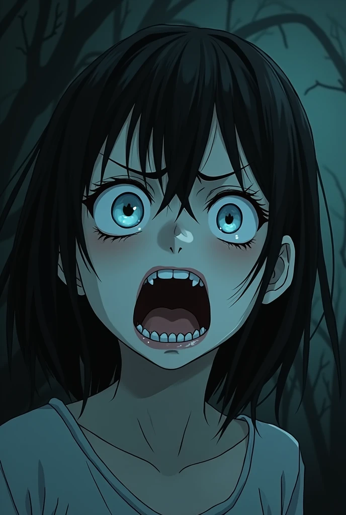 phonk anime girl horror with chains in background with blur, 8k high quality image