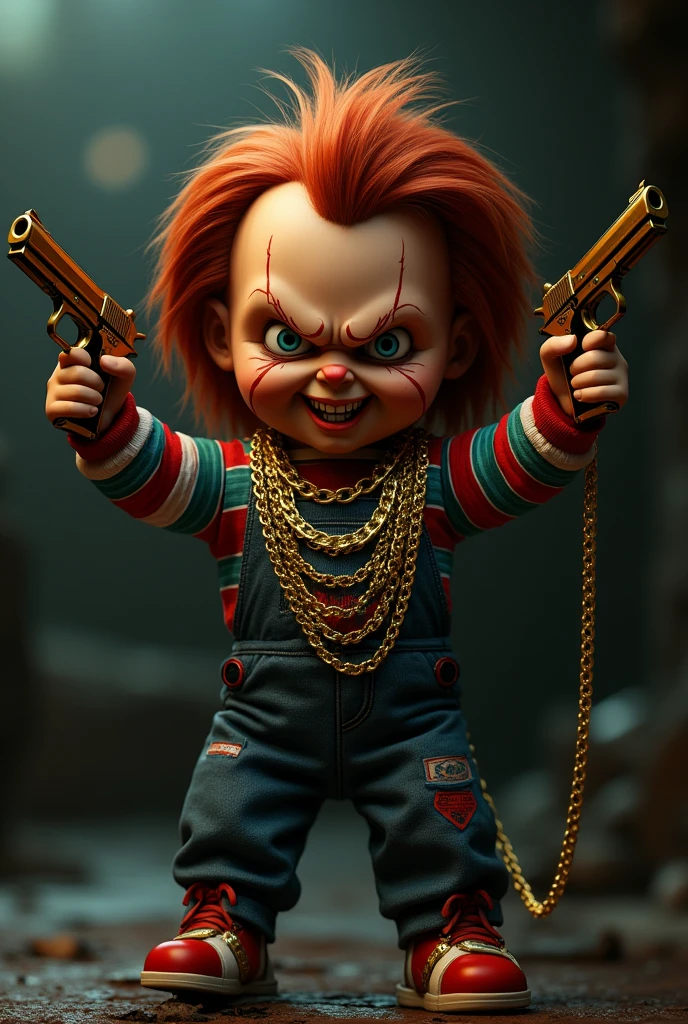a close up of a child holding a knife and a pumpkin, digitl art by Jason Edmiston, zbrush central contest winner, digitl art, Chucky style, Chucky, detailed 4k horor artwork, horor fantasy art, horor movie characters, bride of Chucky, digital horor artwork, fantasy horor art, horor art, horor!! highy detailed, horor artwork