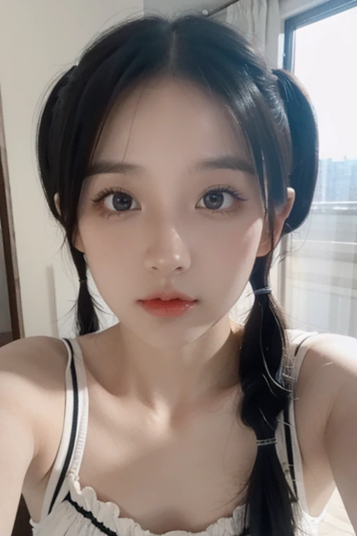 there is a woman with a white top and a necklace on, kawaii retrato realista, Sakimichan, menina coreana, Fotografia selfie 8k, Guweiz, Realistic. Cheng Yi, fotorrealista!!!!!!! estilo de arte, chan sakimi, wan adorable korean face, Arte no estilo de Guweiz, Yanjun Chengt, young adorable korean face