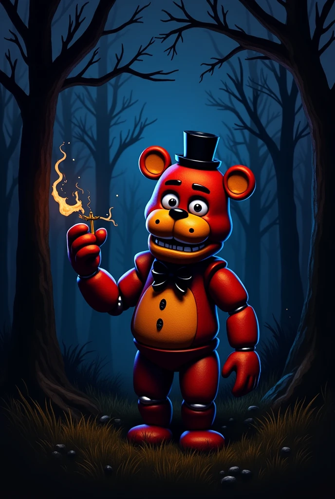 Satanic Winnie pooh, dark horror style drawing