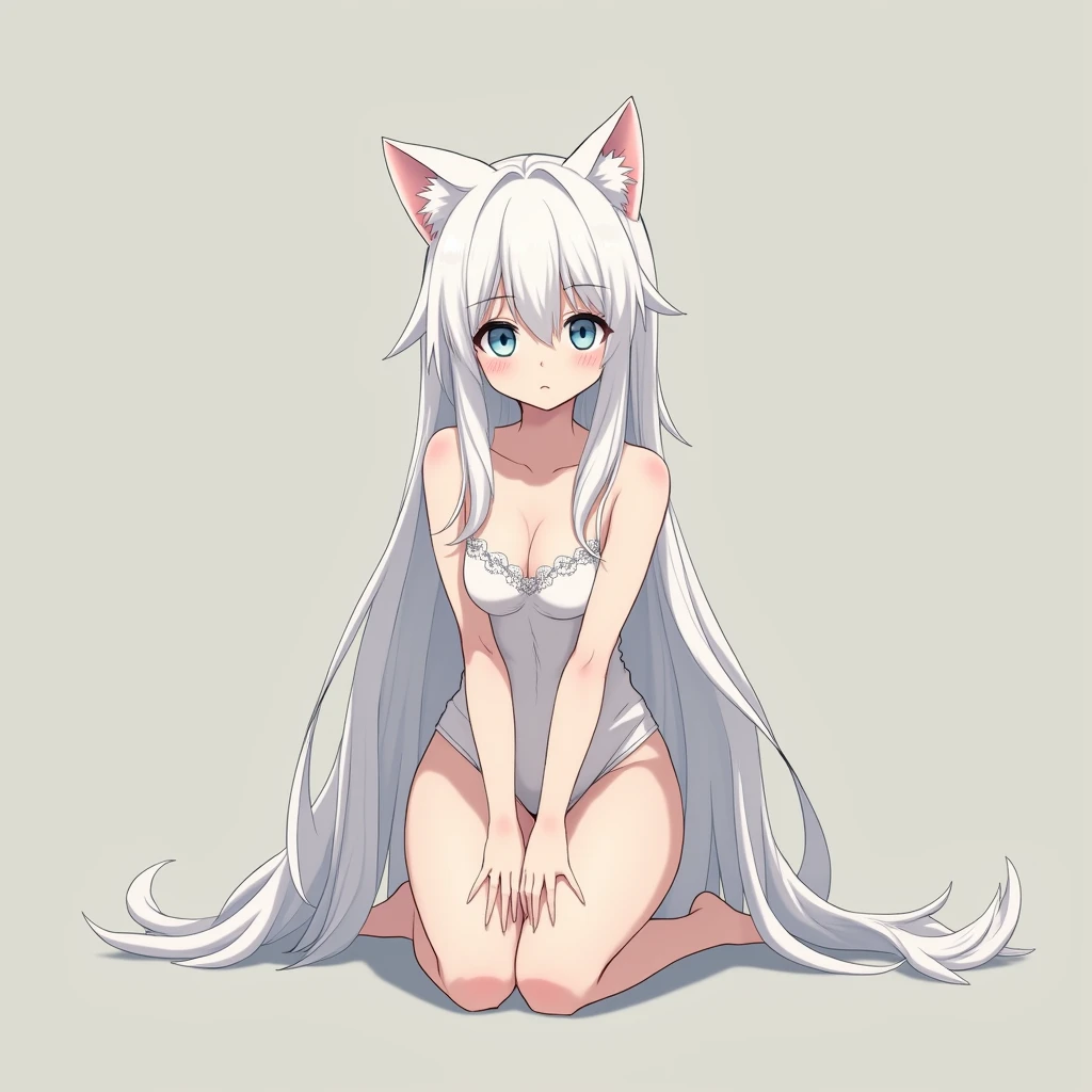 [One Fox Girl, Very Sexy Body, Blue and Red eyes, Heart, White Hair, Female Long Hair, Male Short Hair, Fluffy, Very Fluffy Body, Big Fox Ears, Two Big Fox Tail, White Angle Wings, velu female, Skinny, cute, Female Very Huge Breast, Breast Tits, Adult, Tall, velu, Sex Pose, Cute, Naked, Very Blushing, Girls Orgasm]