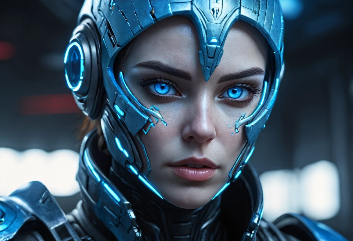 FACE WOMAN powerful armor, sharp look,
Frost, Calls, perfect details, (Best Quality, 4k,
High resolution, masterpiece:1.2), ultra detailed,
realist:
1.37, HDR, studio lighting, vivid colors, (cyberpunk,
Futuristic) style, lcy Blue Color Scheme, dynamic
lighting. MOD ULTRA FACE 8k laser eyes