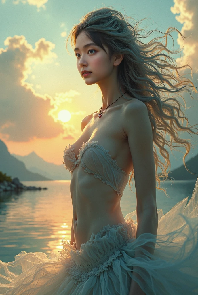 close-up nude photo of a young naked woman, (long hair:1.2), (dynamic pose:1.1), (wind effect), ([shattered reality|fluid splash]:1.3), (hallucination:1.35), clouds, [sandstorm|rain], [smoke|sun rays], [mountains|ocean|raging inferno], [snow|fire], [ice|flame], ([dream|nightmare], illusion, abstract, mirage, fantasy), glitter, sparkles, shimmer, glimmer, hourglass body, consistent facial and body proportions, aesthetic design, intricate composition, refined body details, color gradient, clear shades, intense shadows, sharp focus, extensive details, high resolution, subtle lighting and highlights, fine textures <lora:more_details:0.2>