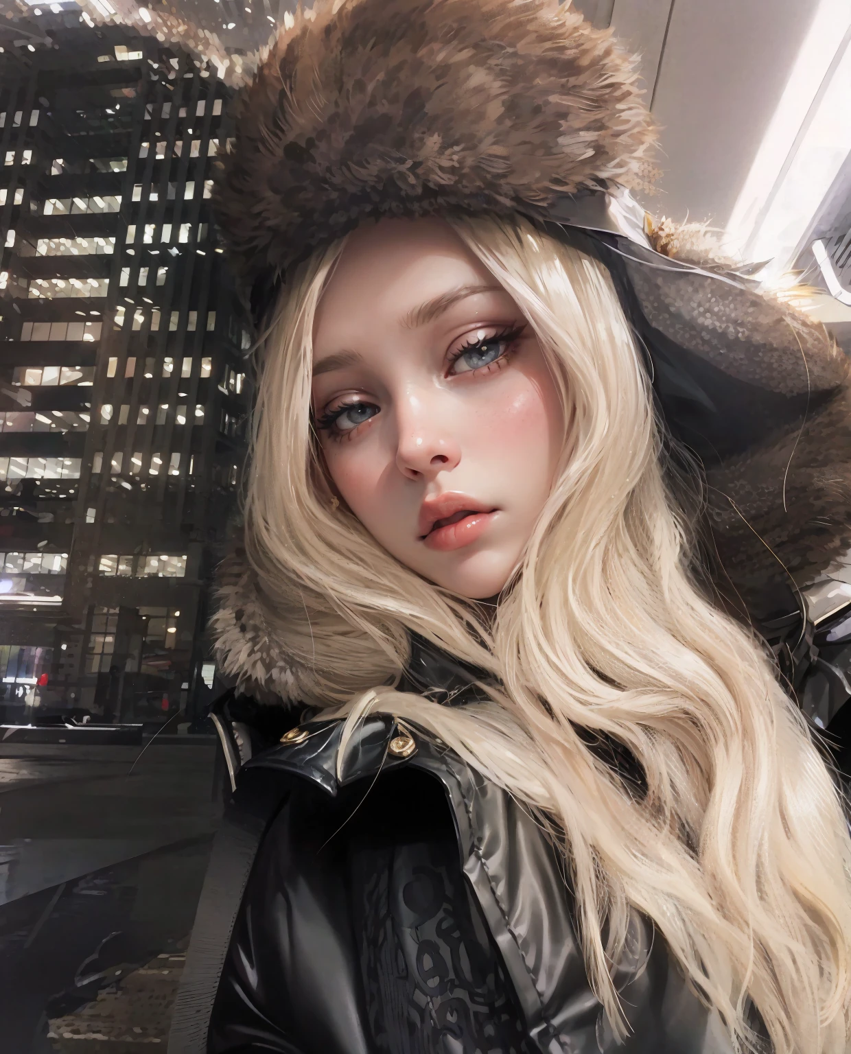 beautiful girl, white blonde hair, wavy fur, greek goddess, beautiful eyes and perfect nose, soft skin, soft fur, Model, perfect girl,beautiful woman , (masterpiece),((ultra detailed)), (highly detailed CG illustration),(expressionless), (Best Quality:1.2),(1 girl:1.2),high quality texture, intricate details, detailed texture, a realistic representation of the face and person, Beautiful and delicate face in detail, Beautiful and delicate detailed eyes., pupil of the eye a face of perfect proportions, Depth of field, perspective,20 years, thin face, (large eyes:1.2),blush,shiny lips, perfect body, Skinny body, (narrow waist:1.3), Big chest, distinct_{{image, (bright and pale skin), focus on face , (white blonde hair ), (beautiful finely detailed eyes and detailed face), (for white ), contrast