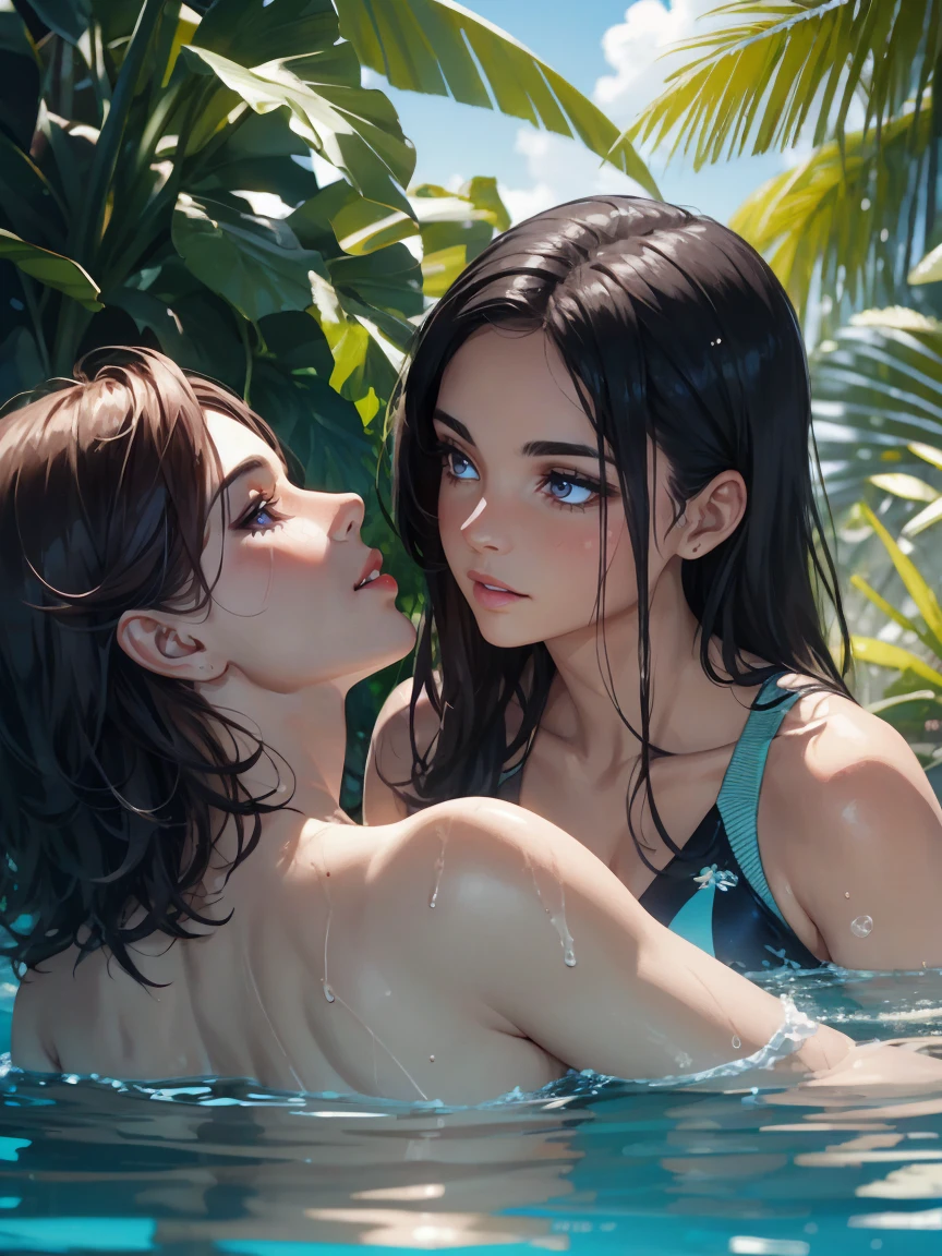 Every weekend，They dress up in bikinis and They will do some fun activities in the garden。Sometimes they get naked and kiss each other, have sexual activities, or suck some dildos together to have a great time.