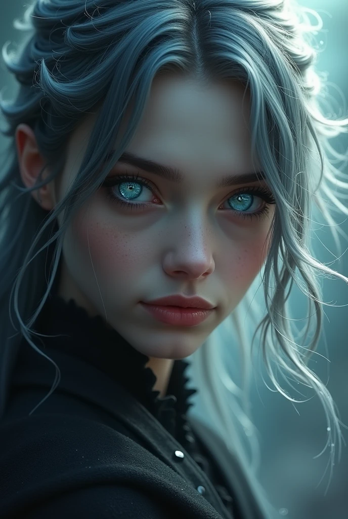 (award winning 64k concept art:1.2) of (young woman:1.2) in fur coat, fur hat, sweet, holding her breath, front, epic, god rays, (portrait:1.2), (masterpiece:1.2), (best quality:1.3), Amazing, highly detailed, beautiful, finely detailed, warm soft color grading, (Depth of field:1.4), extremely detailed 64k, fine art, stunning, (light reflections:1.2), (crisp:1.6), silver short curls, winter, vibrant, sunlit, (edge detection:1.4), absurdres, impressive, 120mm, extremely clear, lens flare, motion lines