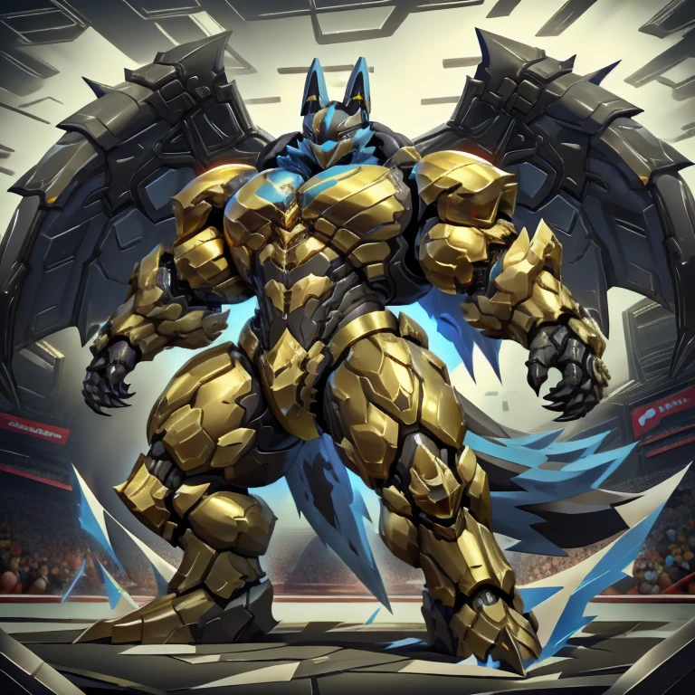 (masterpiece. official art. 8k. best quality. detailed full body. full body.)

(situation 1 : dominating zeraora. Zeraora is over 1000 meters long. giant mechanical Muscular Zeraora is trampling the city. Looking down. macro. stomp. Low-angle perspective. emphasizing the immense size.)

(situation 2 :smoke and flames rising from the destruction in the city)

(Additional details 1: high-tech bio-mecha armor. real texture material. whole body shines like metal. Wearing cyberpunk mecha. emphasizes the muscles. suit fully made of metal. intricate armor. Robotic suit. suit fully made of metal. cyborg. Powered exoskeleton with the same design as Zeraora. power armor).

(Additional details 2: (gigantic muscles. HYPER MUSCLES. Gigachad Muscular. big muscle. pecs. triceps. traps. unusually developed muscular body. body full of huge muscles. showing off muscles. pectorales enormes. Exaggeratedly huge muscles.).

(Additional details 3: Spread wings. It has wings. have big wings. golden wings).

(Additional details 4: black color hyper penis. hyper black penis. big penis)