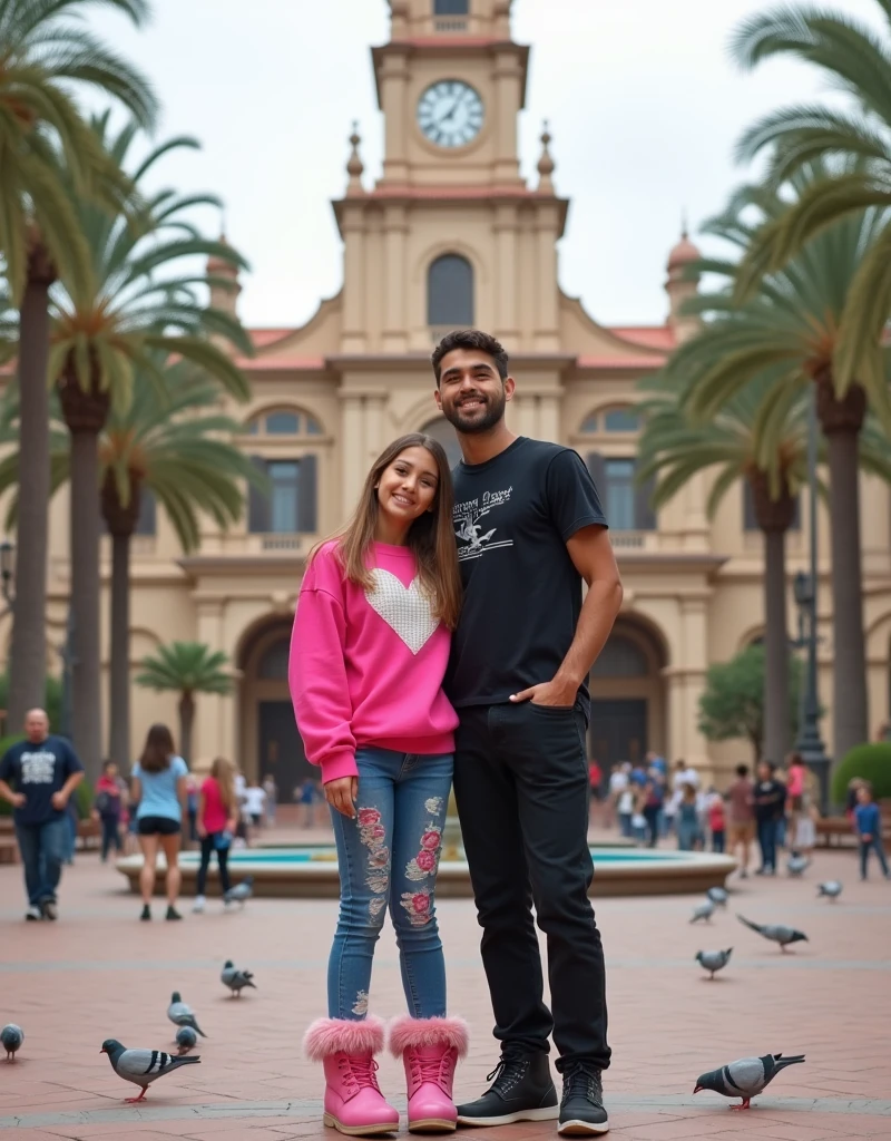 Um casal se olhando na rua, melhor qualidade, melhor foto