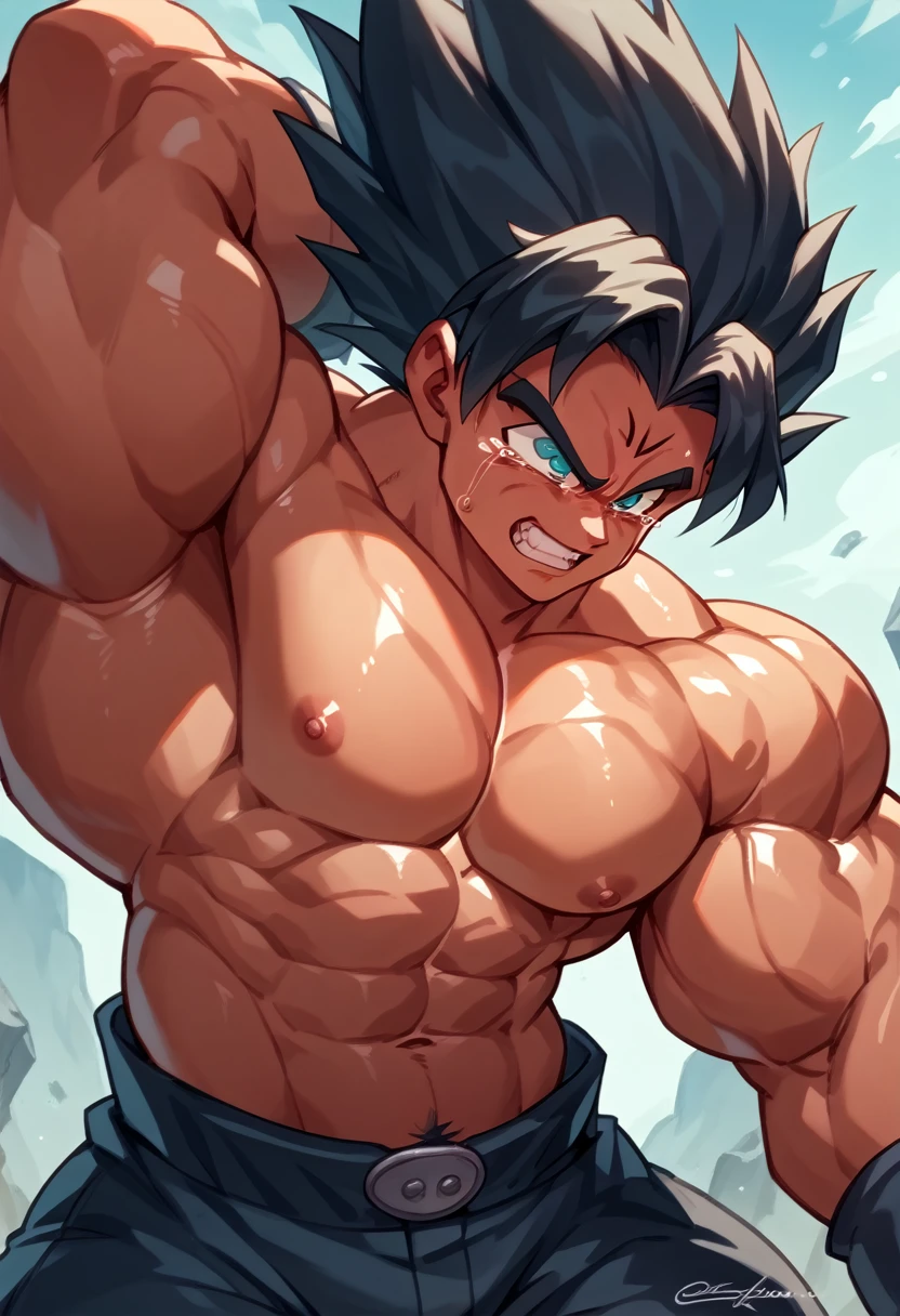 Highest quality,8k,Intricate details,Detailed,Goten,Little,Huge erect penis,Huge muscles,Ejaculate,Orgy,Dramatic lighting