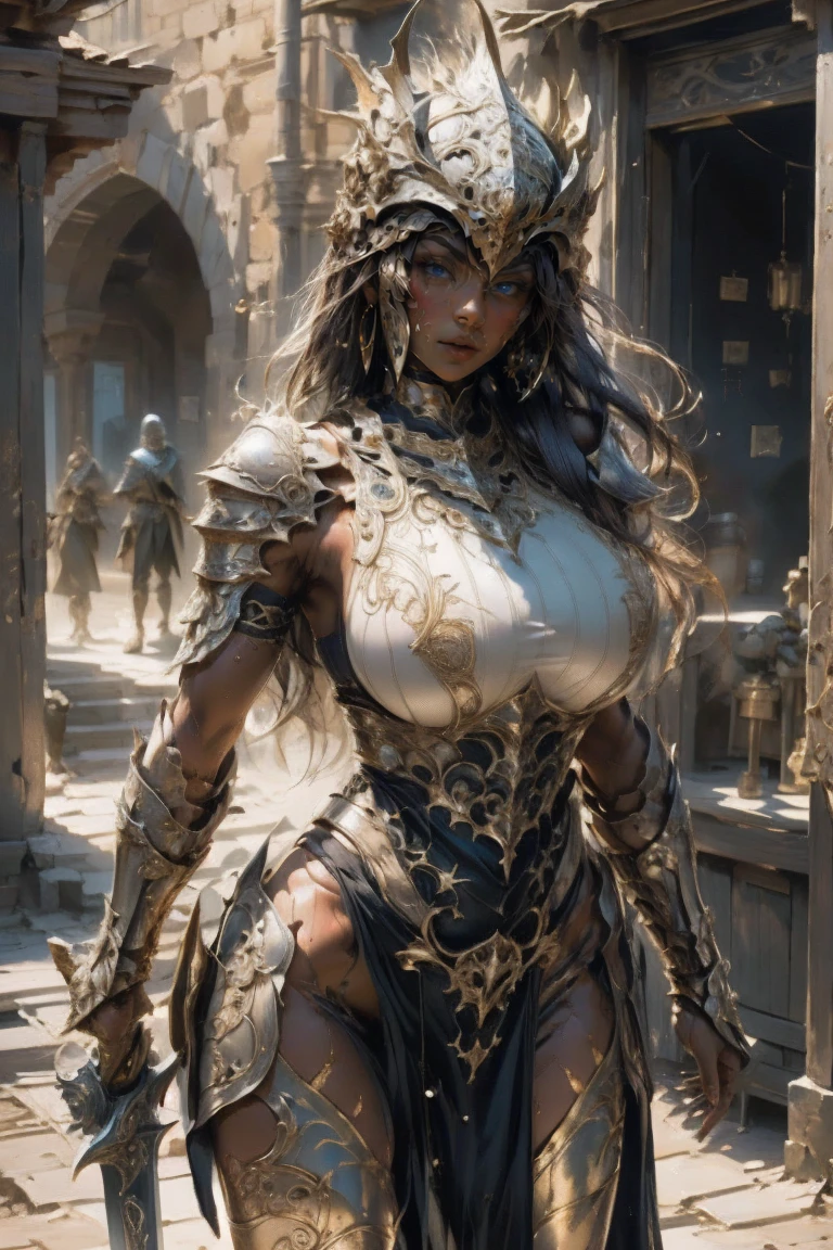 (best quality), (ultra detailed), (masterpiece), organic cyborg, white plastic, diffuse lighting, fantasy, intricate, elegant, highly detailed, lifelike, photorealistic, digital painting, artstation, illustration, concept art, smooth, sharp focus, extremely detailed magazine cover-style digital paintinagazine cover-style illustration of a fashionable woman in a vibrant outfit), abs, adding a touch of fantasy to the scene, bold and attention-grabbing, the overall style should be modern and trendy, with a focus on fashion and fantasy, helvetica-bold, ((large saggy breasts)), 
art by alejandro jodorowsky,
(photographed on a Sony a9 II, 100mm lens, F/2.8 aperture),
 rim lighting, two tone lighting, dimly lit, low key, portrait of a award winning photo of posing in a dark studio,