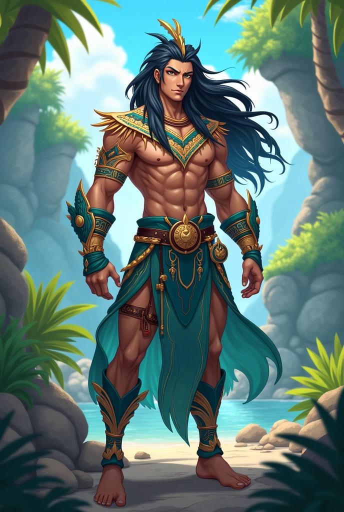 Asian Warrior Ghenghiz Khan Beautiful masculine asian man with blue and orange details, Alas grandes, Bosque al fondo, colores vibrantes, cuerpo completo, Cara detallada, Manos detalladas, piernas detalladas, Dedos detallados, cabello detallado, ojos detallados, Piel detallada, Lush vegetation Blurred background, colores vibrantes, Luz exuberante, Luz suave, Luz del atardecer, Luz suave, Symmetrical, cuerpo completo, Reflexiones, HDR Dynamic Lighting, 8K resolution, cinematic film, Suave, foco nítido, realista, Strobe light beams, ((fondo borroso)):1.7, (((Profundidad de campo)) ):1.8, CineStill 800T 35mm, alta calidad, grano pesado, High detail, film-like composition, dramatic light, anamorphic, Lente ultra gran angular, Hiperrealista