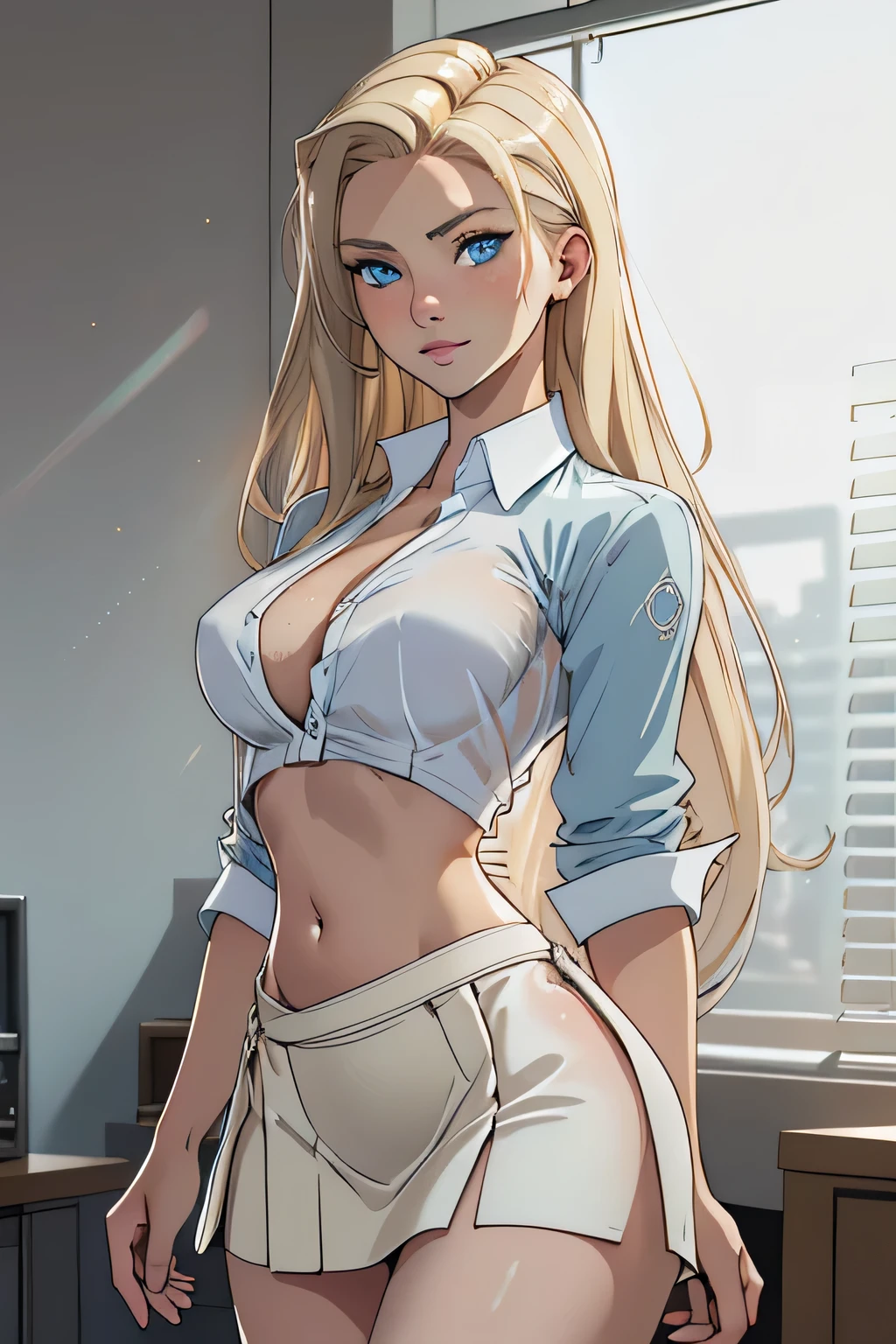 (masterpiece, best quality), 1girl, <lora:dmasonsau:0.8> dmason, white leotard, strapless, blonde ponytail