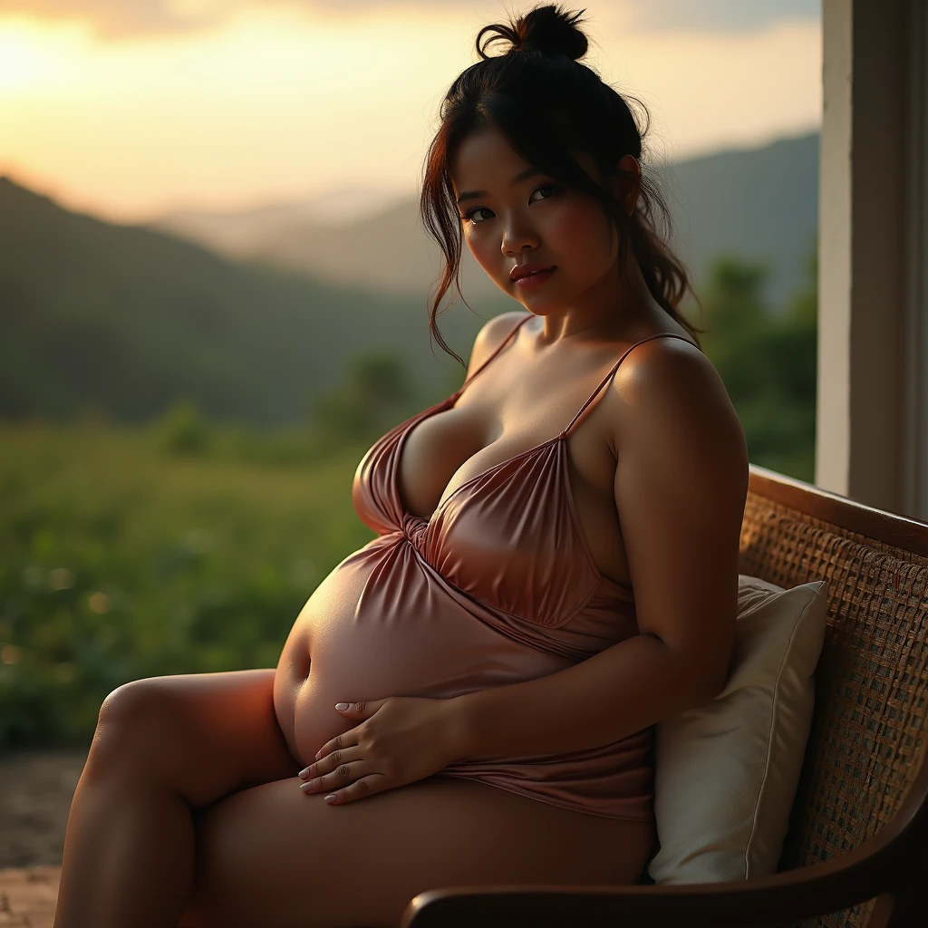 RAW, Best quality, high resolution, masterpiece: 1.3), Beautiful young java woman, seductive pose, sitting, open legs showing vagina, sensual body, big breasts, Best quality, high resolution, Masterpiece: 1.3, Masterpiece, naked, porn, ((At the rock river jungle)), night, fog, hiking clothes, pullover, orgasm, highres, 4k, HDR, 1girl, photorealistic, realistic, big breasts, ((whole body)) turning away facial at viewer, closeup, heavy mountains, misty, fog, huge belly, massive belly, enormous belly, ginourmous belly, gigantic belly, huge belly, enormous belly, big belly, massive belly, gigantic belly, morbidly big belly, massive belly, abnormally large belly, super big belly, big fat massive belly, fat belly, huge fat belly, insanely fat belly