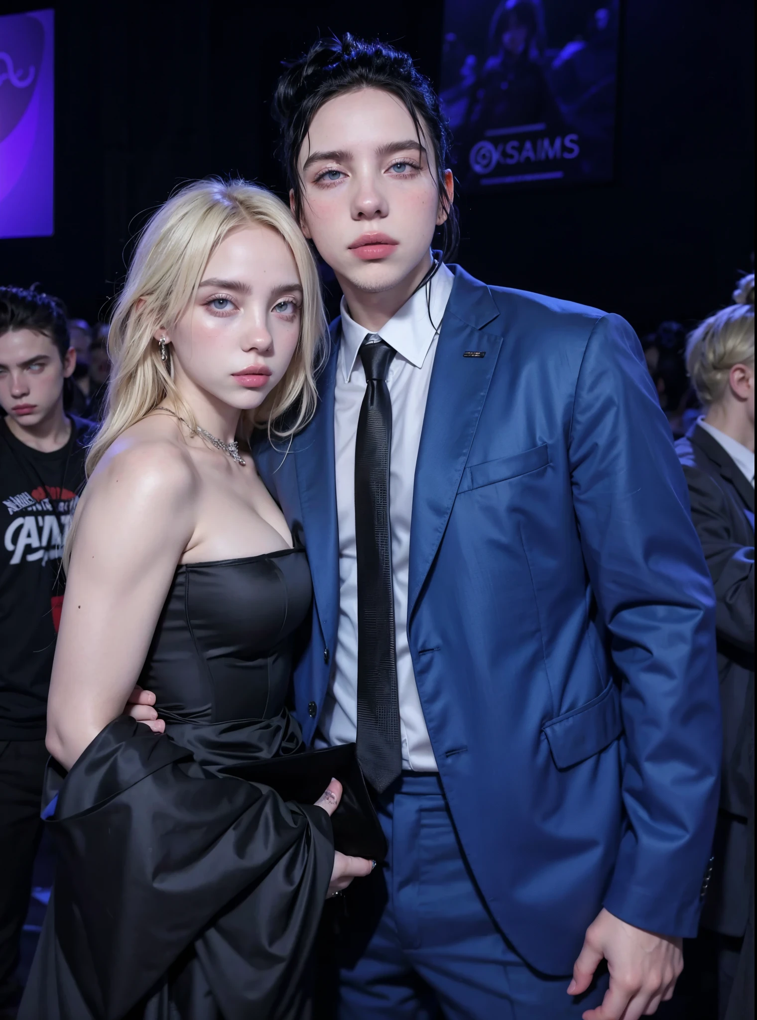 Blonde woman with long hair and piercings posing for a photo.., with long black hair, with long black hair, Perfect white hair girl, Ava Max, tifa lockhart with black hair, pale porcelain white skin, anime girl in real life,  with black hair, extremely black hair, very black hair, with long black hair, her hair is black