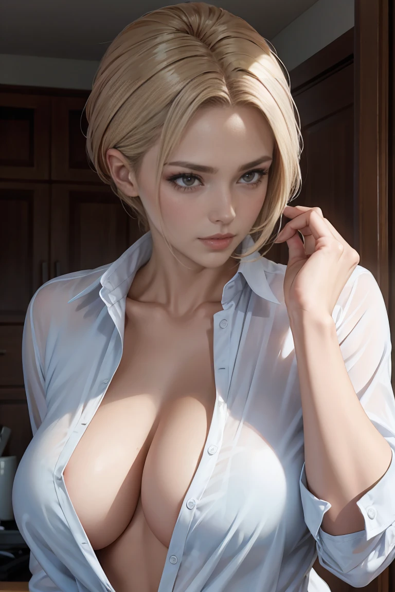 One Mature Woman,Naked shirt,I&#39;m turning up my collar，slave collar,Collared shirt,White shirt，thick legs，huge breasts、,Lying down,Put your hands behind your head,Spread your legs,Cleavage,Ahegao,sexy,Glasses,A big penis is inserted,from behind view，big round ass，sticking out her buttocks.、Big Ass、Black pants