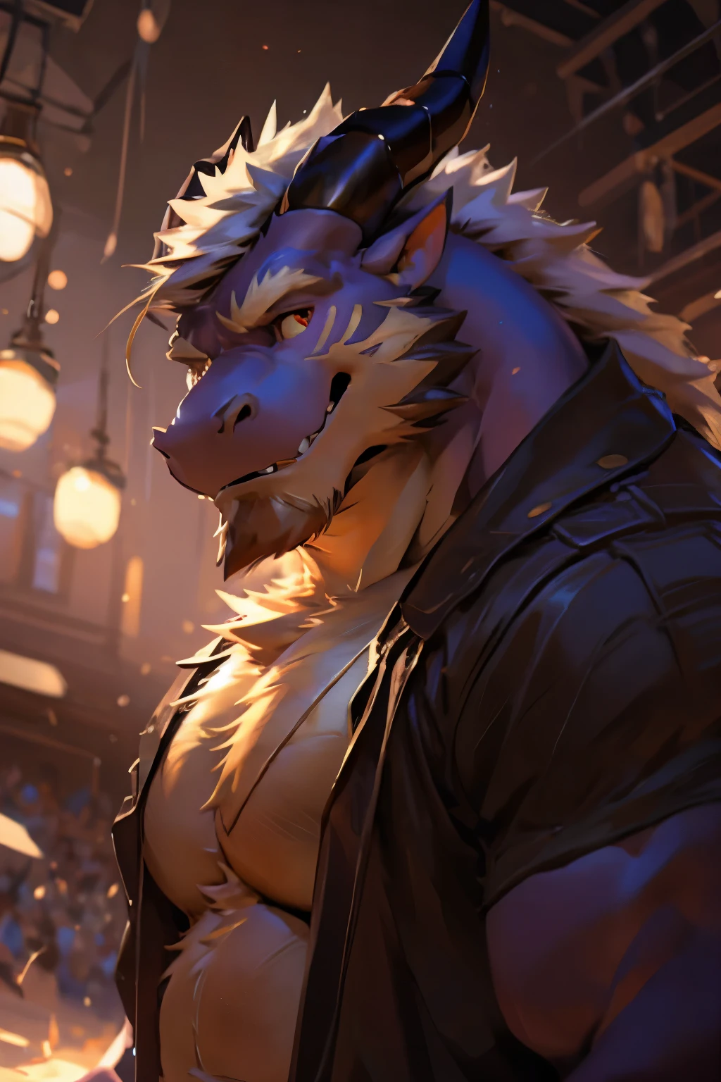 Dragon, Male, Solo, Avoiding eye contact with viewer, handsome face, hair, horn, detailed eyes, detailed face, Multi-colored body, correct face, Middle-aged, Sexy, Beefcake, Daddy, masculine, (Realistic Shadows, Depth of Field, Wide Field of View, Lens Flare, Head Shot), (by Darkgem, by Chunie, by null-ghost),((hypnotized))