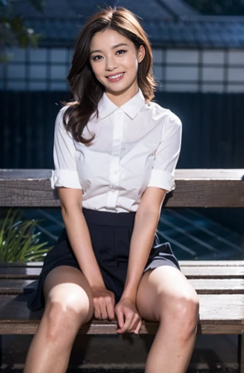 (8k, RAW Photos, highest quality, masterpiece: 1.2), (Realistic, photoRealistic: 1.37), Tokyo cityscape, night, Professional Lighting, Photomapping, Radio City, Spread your legs
(1 person:1.1)、Perfect beautiful composition、(Medium sized breasts:1.2)、(Accentuate your body lines:1.1)、Toned body、((Wearing school uniform:1.2))、(The biggest smile is looking at me:1.1)、(Smiling with perfect beautiful teeth:1.1)、(Beautiful city background with strong blur:1.1)、The most natural and perfect Japanese city、crowd、Natural Makeup、(beautiful thick legs:1.2)、(Ultra-high resolution glossy skin:1.1)、Super high quality glossy lip、(Accurate anatomy:1.1)、(She lifts her skirt to show her panties:1.5)、(Red panties with fine lace:1.2)、(The top of the shirt is open:1.2)、((Ultra high definition body))
