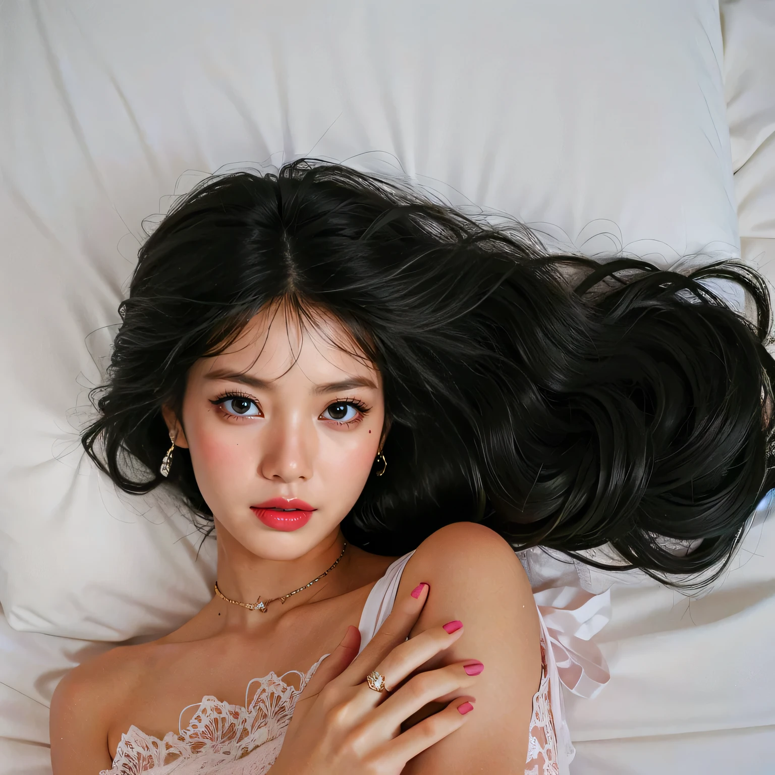 woman in a pink dress laying on a bed, gorgeous young korean woman, beautiful south korean woman, korean girl, beautiful young korean woman, ultrarealistic sweet bunny girl, asian girl with long hair, skydoll noa, korean woman, beautiful asian girl, gorgeous chinese model, ulzzang, cruel korean goth girl, asian girl