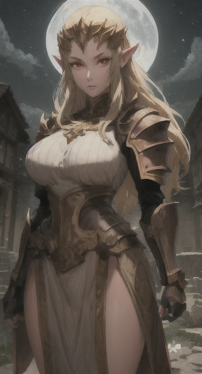 sensual, long blonde hair, thick thighs, 8K, 4k, highest quality, (High resolution:1.6), cute anime face, noise reduction, (shining blue eyes, gentle smile:1.3, kind eyes:1.3)、toned abdominal muscles, muscular arms, muscular legs, young face, anime eyes, Sophitia Alexandra、(holding a sword in the right hand:1.5)、(Equipped with a shield on the left arm:1.5)、(SFW huge body:1.9)、(beautiful nose:1.5)、long tights、knee high boots、garter belt、beautiful hands、beautiful fingers、school hallway、High leg cut thong