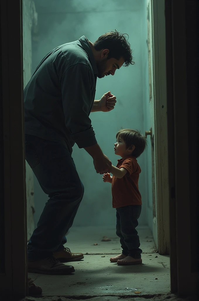 His father hits a child with a key