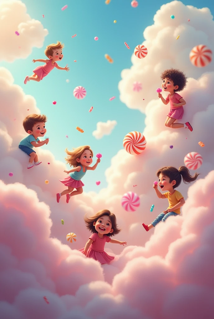 Children sliding down a rainbow with paintbrushes and creativity sliding into their future