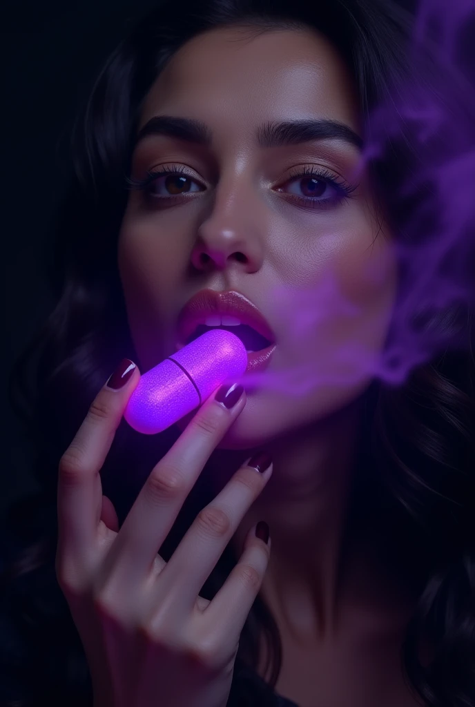 very beautiful girl round face having sex with a vibrator